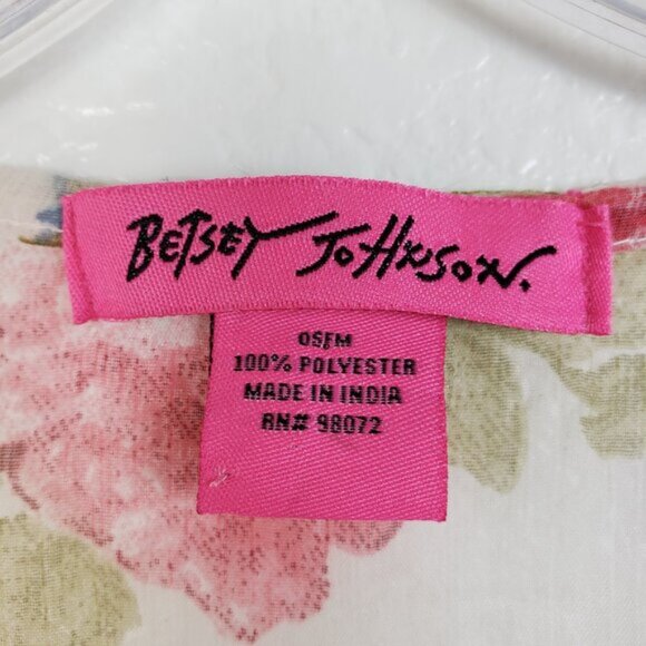 Betsey Johnson Floral Print Sheer Kimono Ruffled Swim Cover-up Loungewear O/S - Picture 4 of 12
